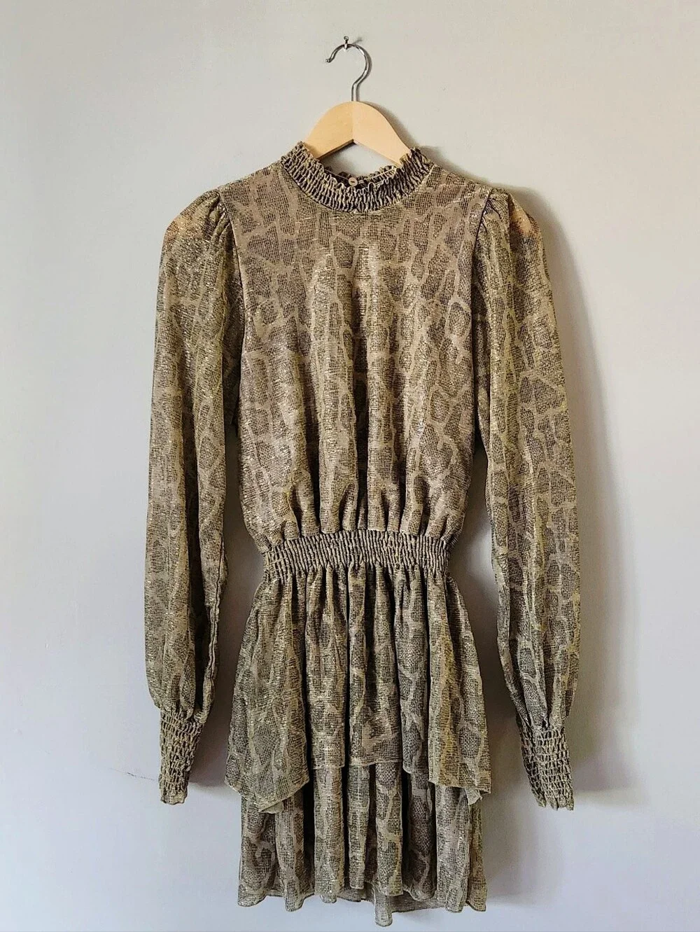 Show Me Your Mumu Russo Ruffle Dress In Glitter Python Sz S